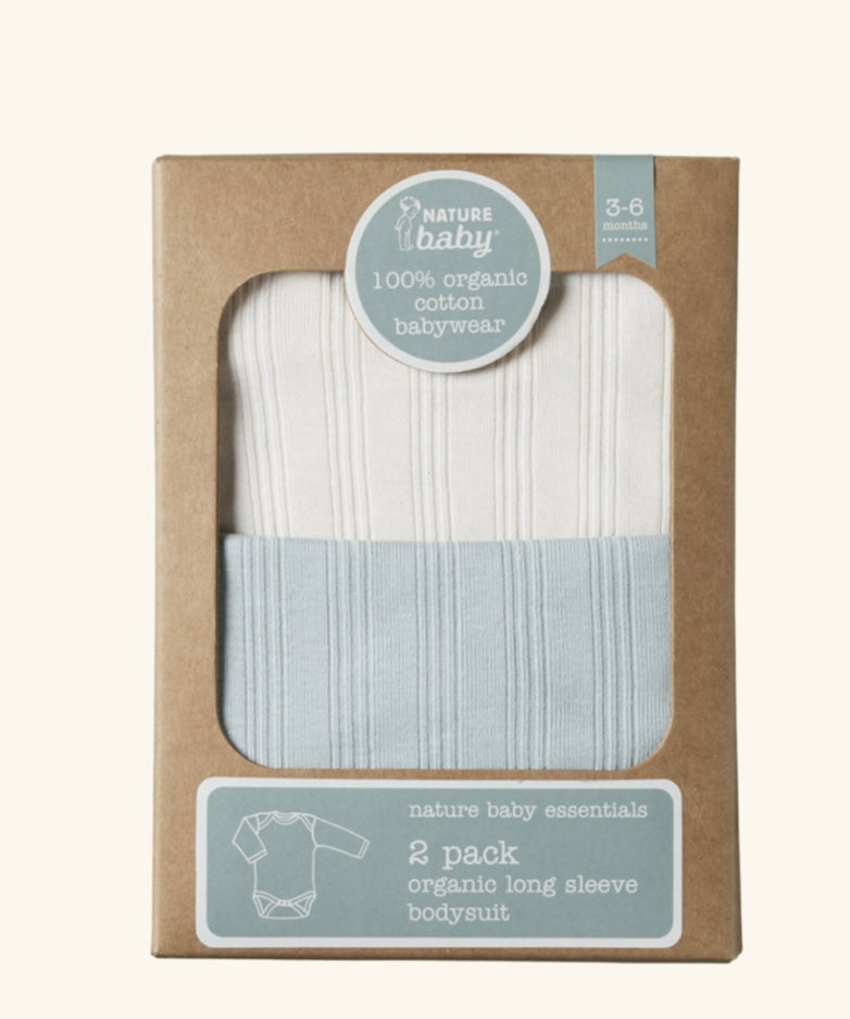 2 pack derby long sleeve bodysuits (sea)