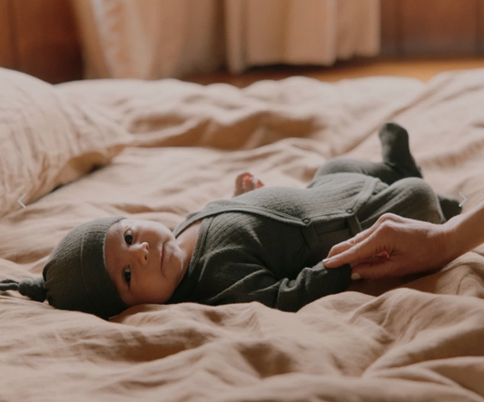 Merino Pointelle Kimono Stretch and Grow- Thyme