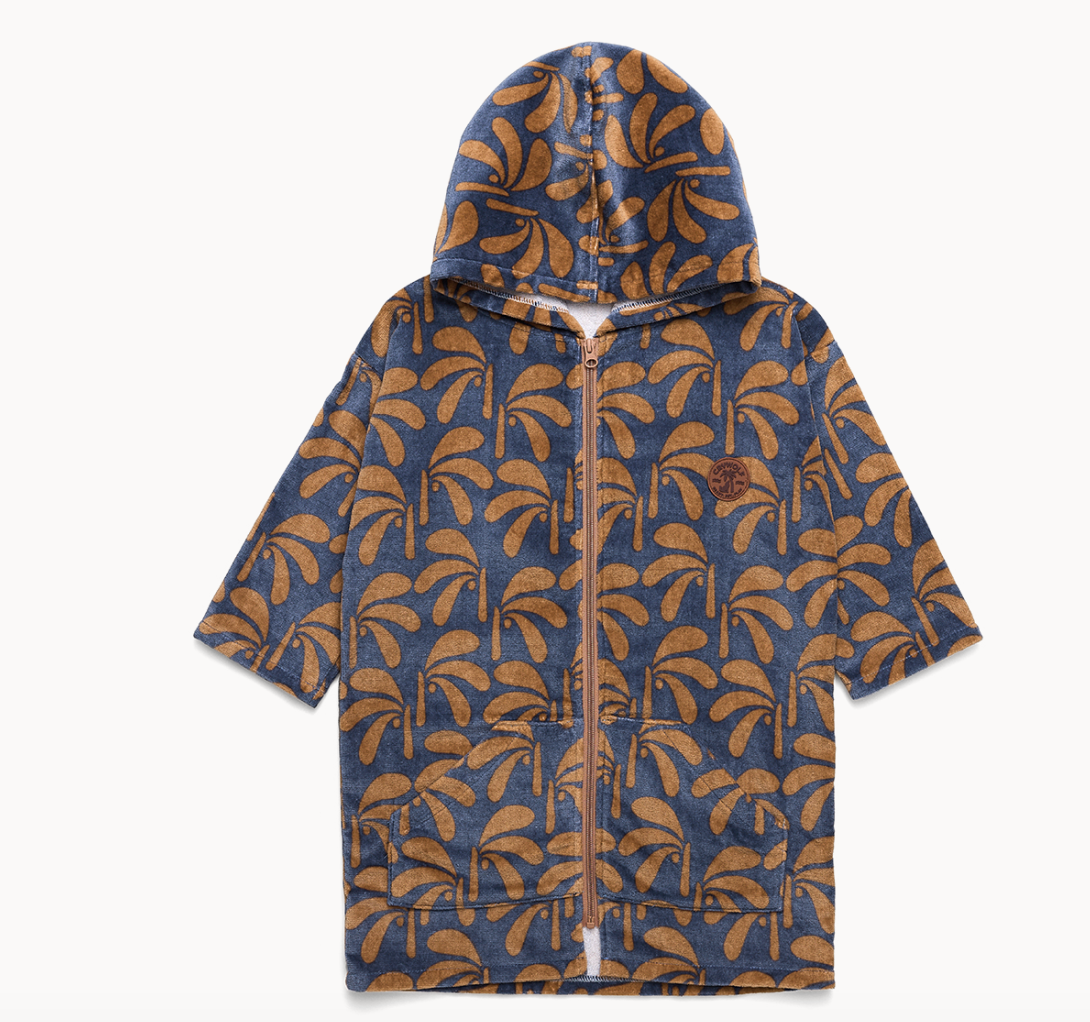 Zip Up Towel - Indigo  Palms