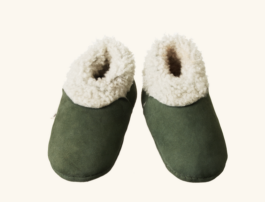 Nature Baby Lambskin Booties- Thyme