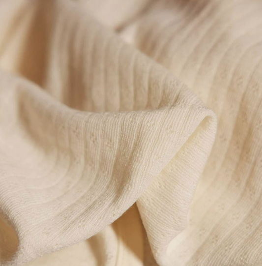 Merino Pointelle Wrap - Natural