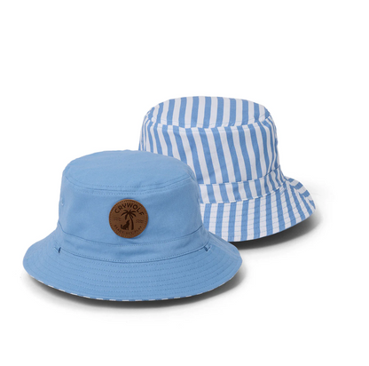 REVERSIBLE BUCKET HAT Sky Blue Stripe