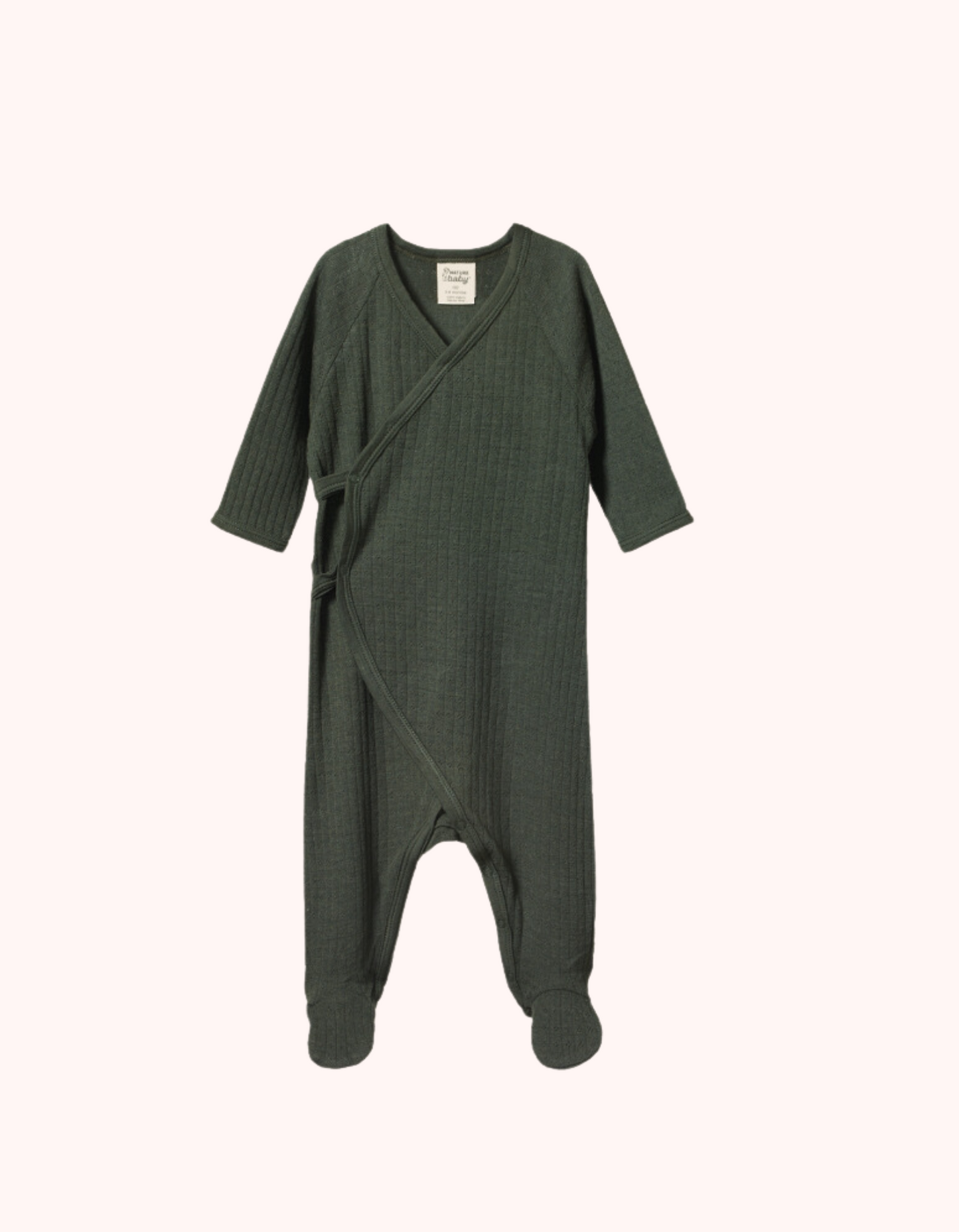Merino Pointelle Kimono Stretch and Grow- Thyme