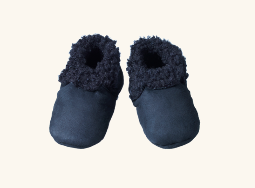 Nature Baby Lambskin Booties Navy