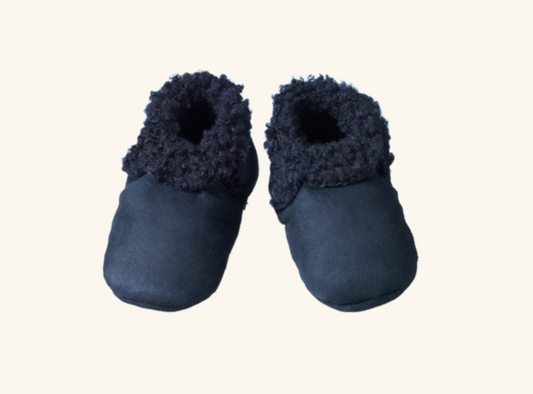 Nature Baby Lambskin Booties Navy